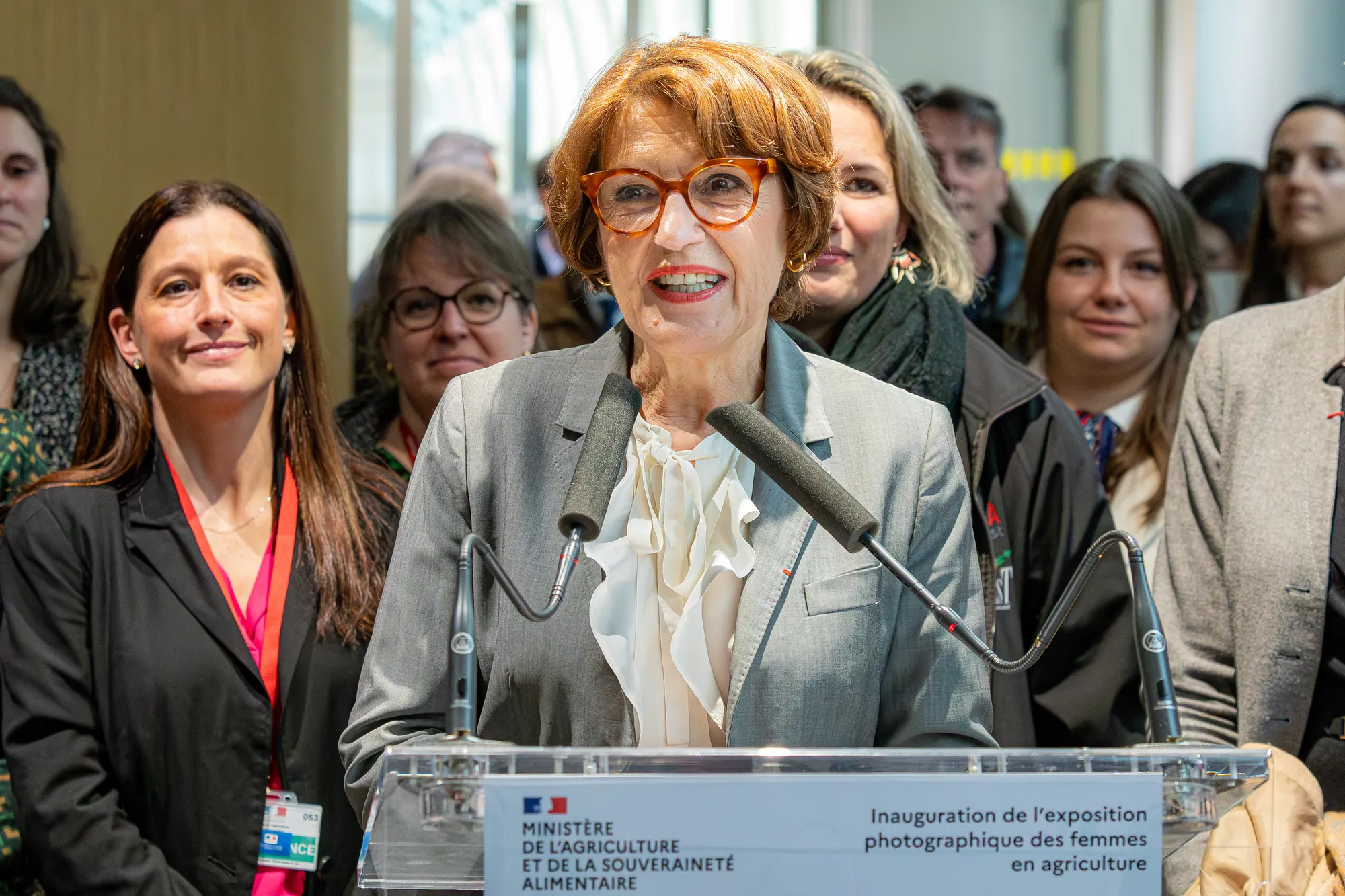 Prise de parole lors d’une inauguration au ministère de l’Agriculture